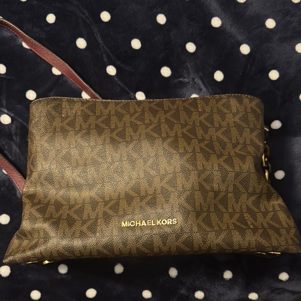 Michael Kors Brown Monogram Crossbody Bag